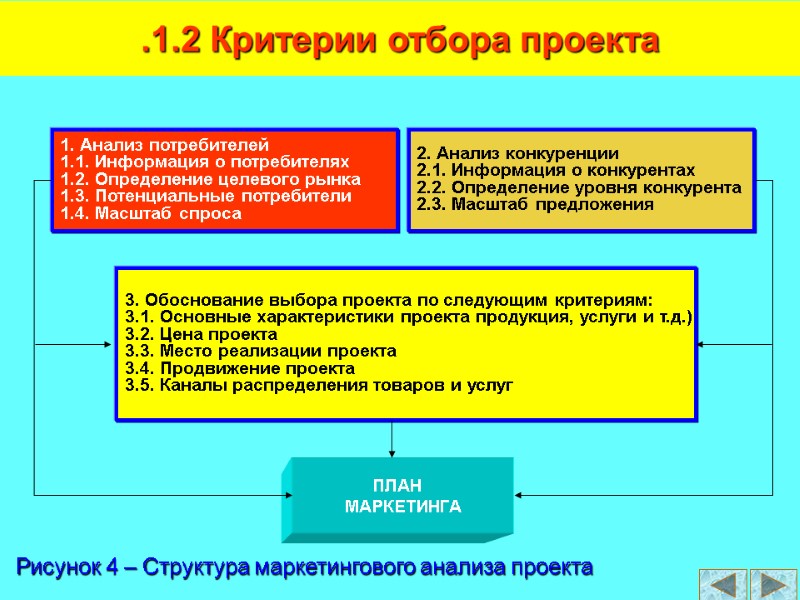 Рисунок 4 – Структура маркетингового анализа проекта .1.2 Критерии отбора проекта